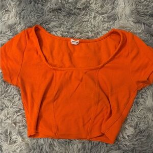 Garage Orange Fitted Crop Top Short Sleeve